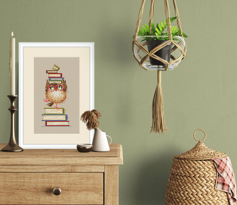 Bird with Books - PDF Cross Stitch Pattern