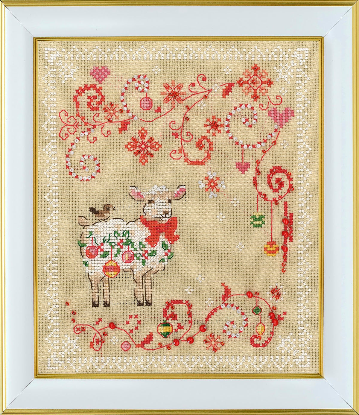 Christmas card Lamb M-0388 cross stitch kit