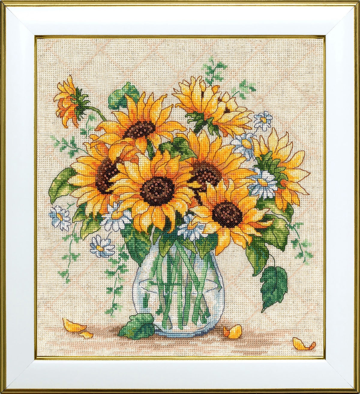 Sunflowers in a vase M-0376 cross stitch kit