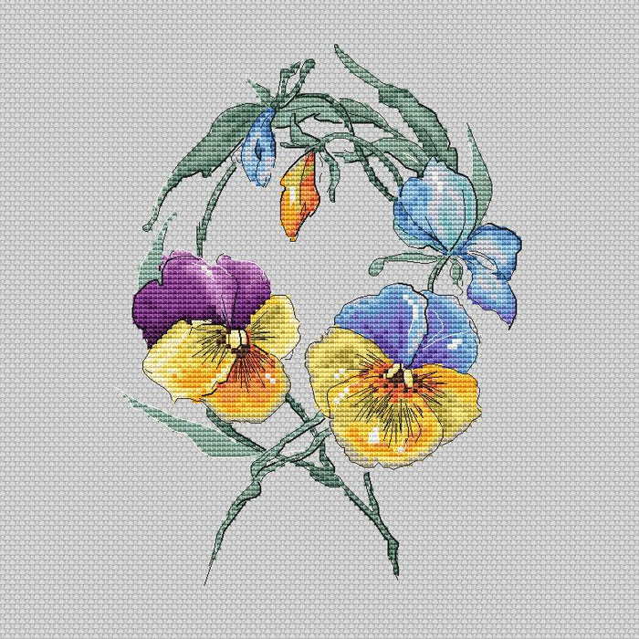 Wreath with Viols - PDF Cross Stitch Pattern