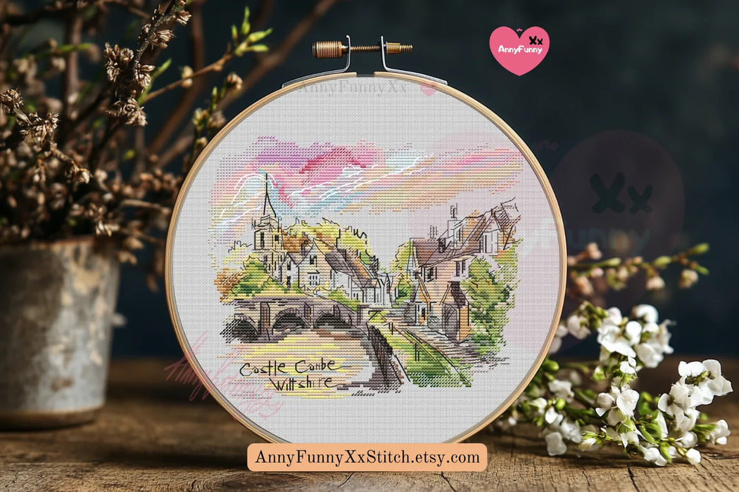 Castle Combe Wiltshire - PDF Cross Stitch Pattern