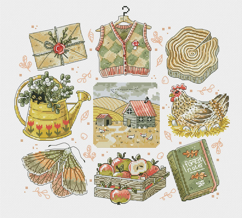 Autumn in the Village - PDF Cross Stitch Pattern