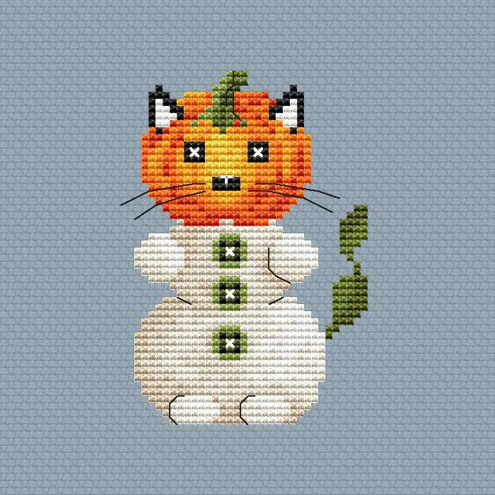 Pumpkincat - PDF Cross Stitch Pattern