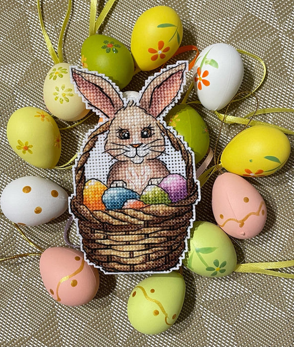 Rabbit in a Basket - PDF Cross Stitch Pattern