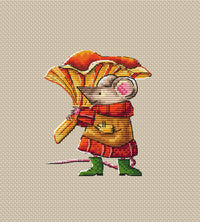 Mouse and Chanterelle Mushroom - PDF Cross Stitch Pattern