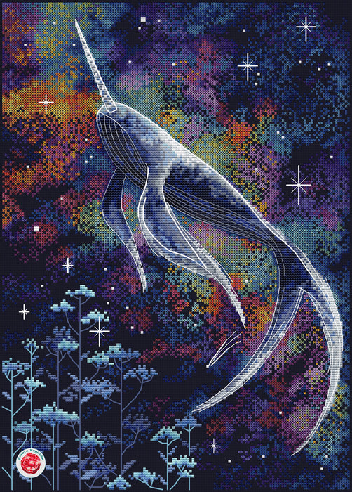 Cosmic Narwhal - PDF Cross Stitch Pattern