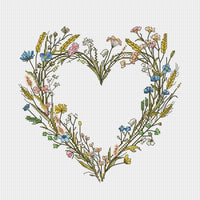 Heart Wreath 1 - PDF Cross Stitch Pattern