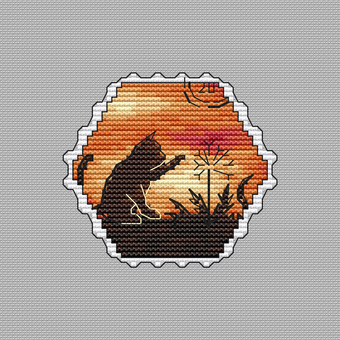 Sunset. Post Stamps - PDF Cross Stitch Pattern