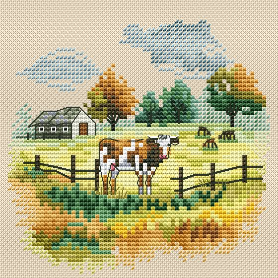Rural Landscape - PDF Cross Stitch Pattern