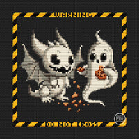 Ghost with Dragon - PDF Cross Stitch Pattern