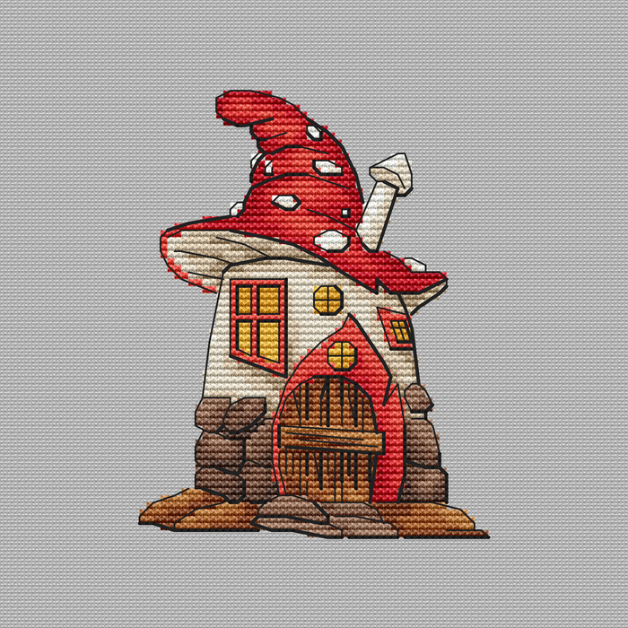 Fly agaric house - PDF Cross Stitch Pattern