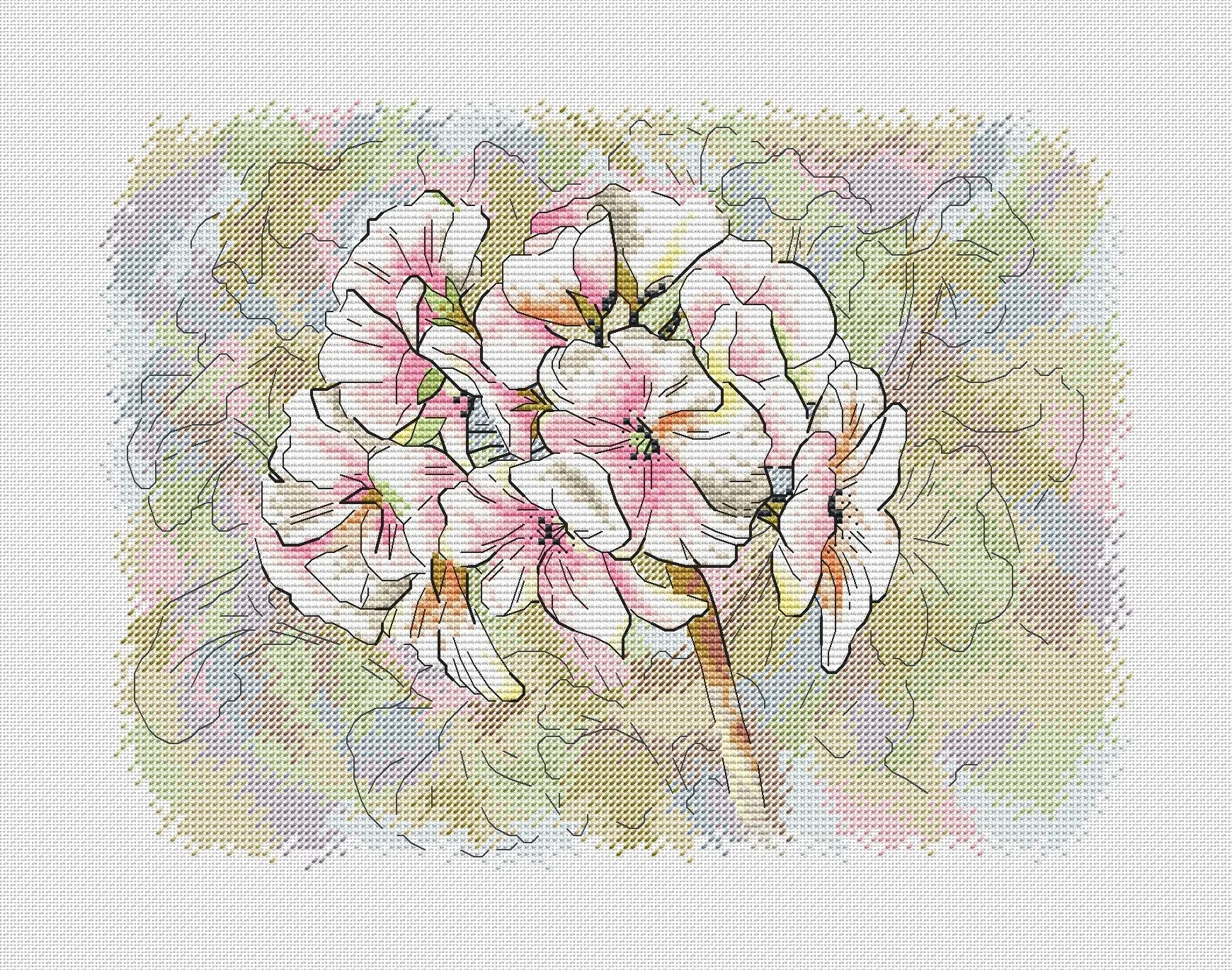 Geranium - PDF Cross Stitch Pattern – Wizardi