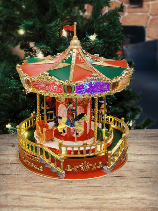 Christmas Carousel Decoration. Christmas Village F07M4-11-W270