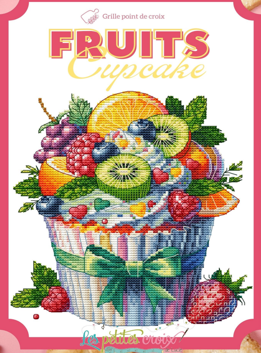 Fruits cupcake - PDF Cross Stitch Pattern