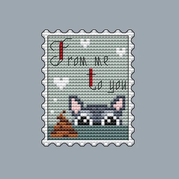 Postage stamp. From me to you - PDF Cross Stitch Pattern