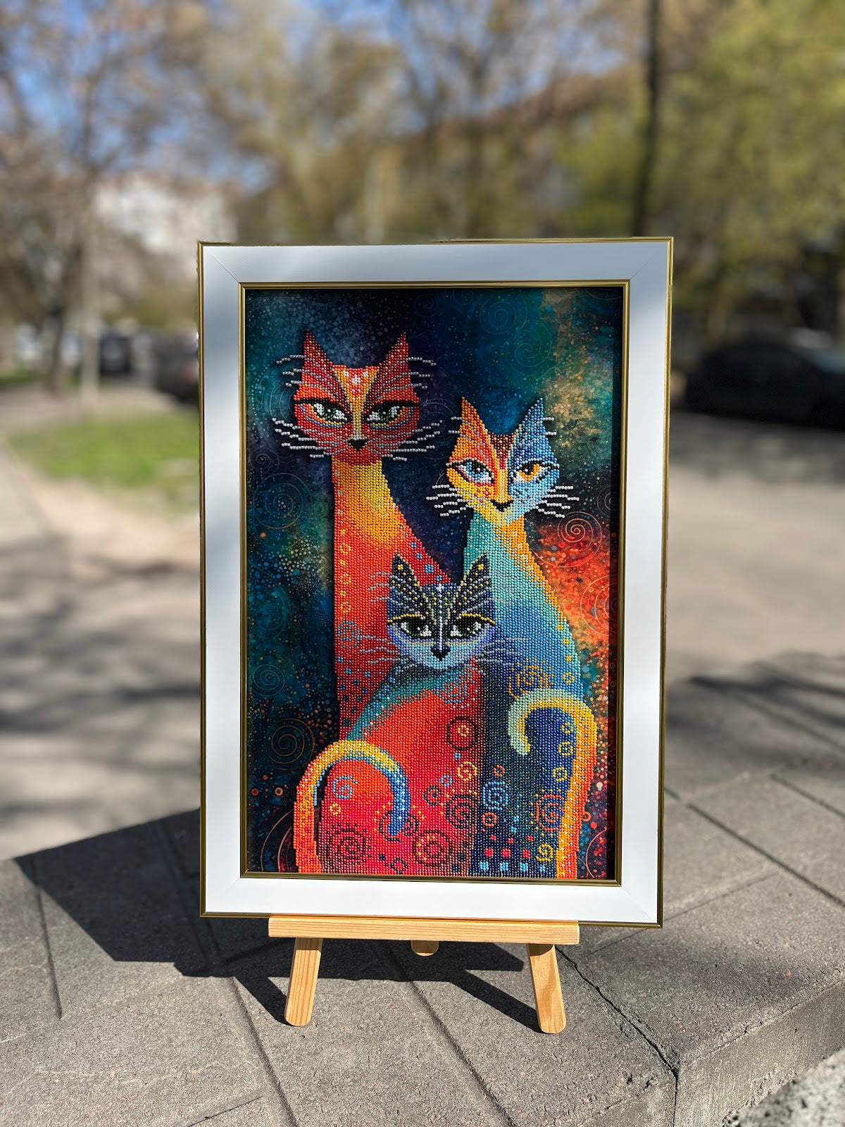 Ornamental cats TN-1434 bead embroidery kit - photo 1