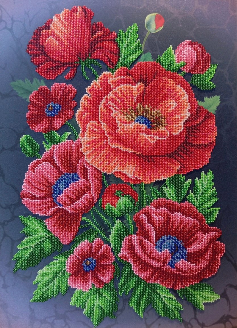 Poppies TN-1390 bead embroidery kit - photo 1
