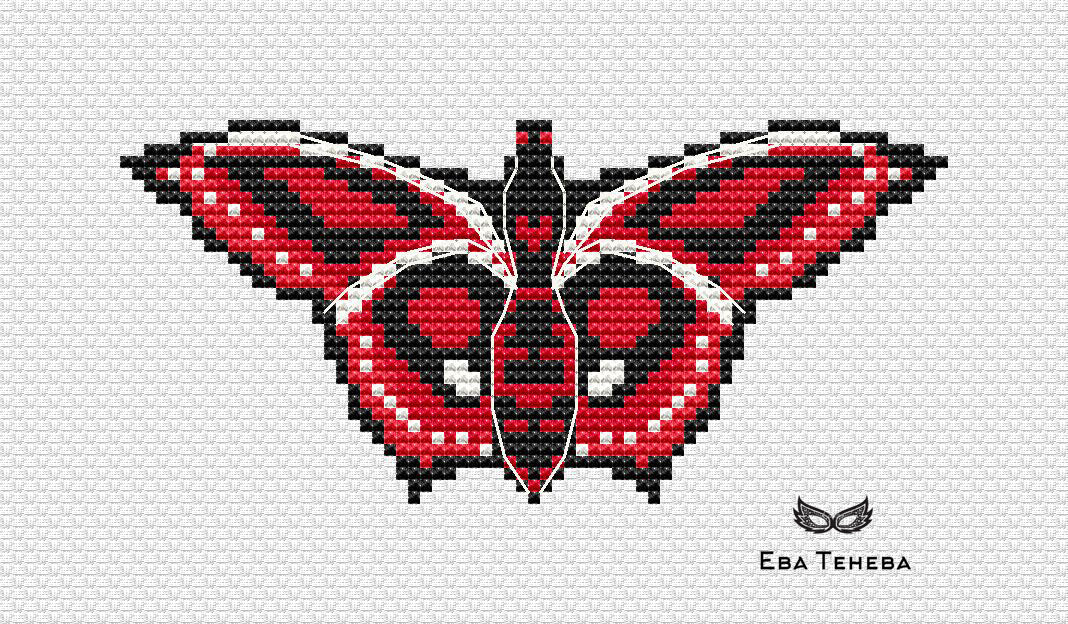 Butterfly. Red Heat - PDF Cross Stitch Pattern