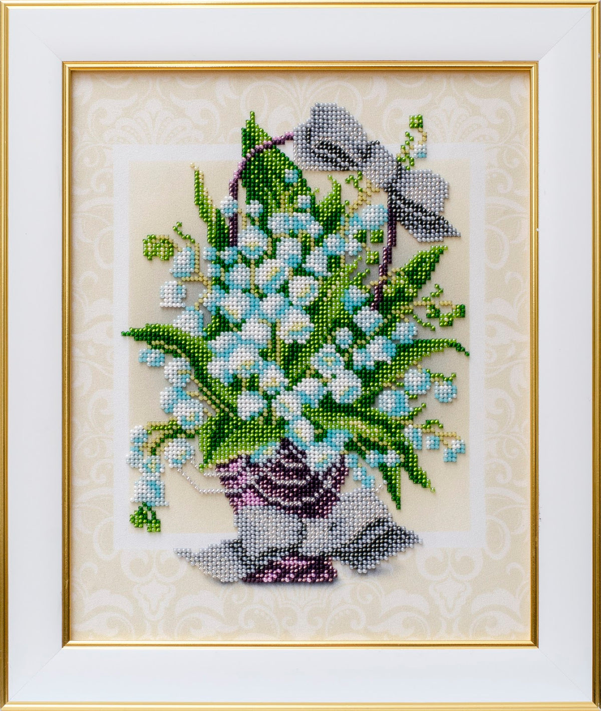 Bouquet of lilies of the valley TN-1255 bead embroidery kit - photo 1