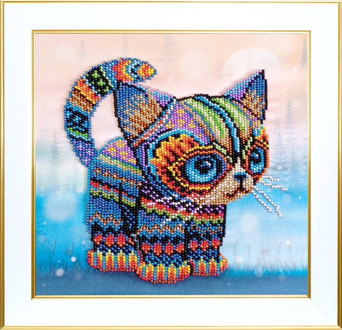Colored kitten TN-1394 bead embroidery kit