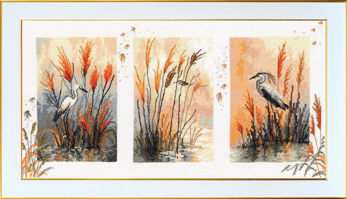 Triptych. Herons M-0370 cross stitch kit