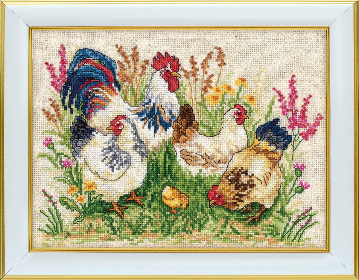 The poultry yard M-0375 cross stitch kit