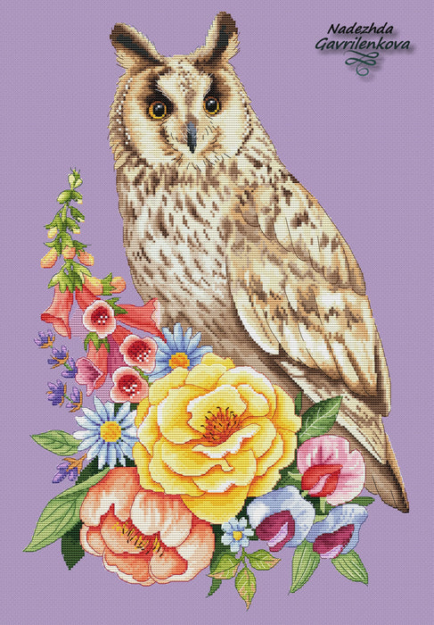 Summer Owl - PDF Cross Stitch Pattern