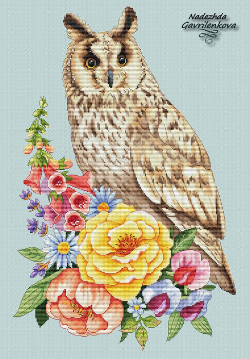 Summer Owl - PDF Cross Stitch Pattern