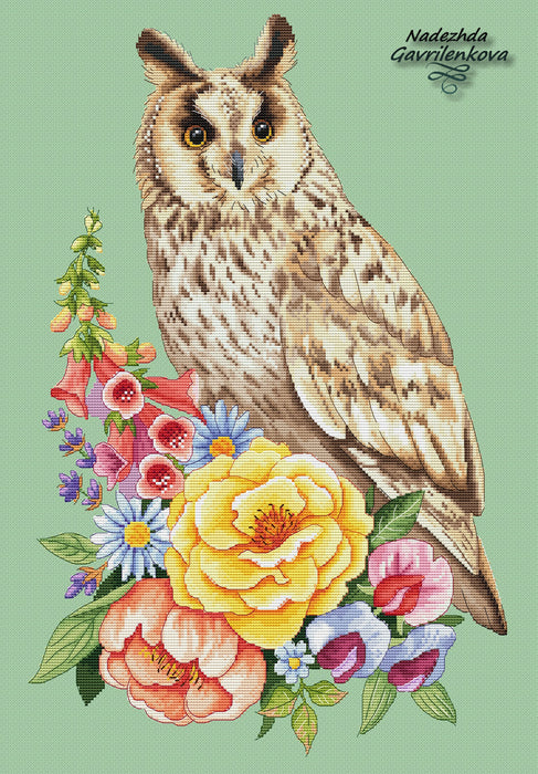 Summer Owl - PDF Cross Stitch Pattern