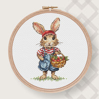 Rabbit with Basket - PDF Cross Stitch Pattern
