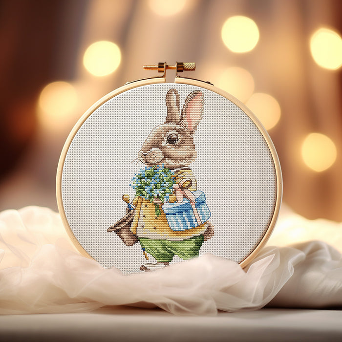 Bunny with Gift - PDF Cross Stitch Pattern