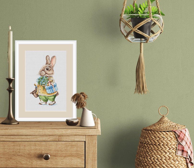 Bunny with Gift - PDF Cross Stitch Pattern