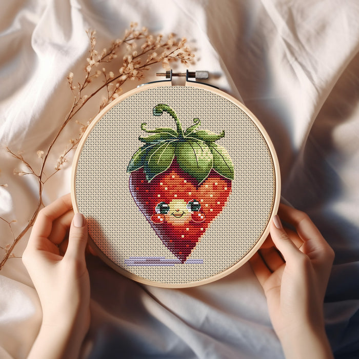 Funny Strawberry - PDF Cross Stitch Pattern