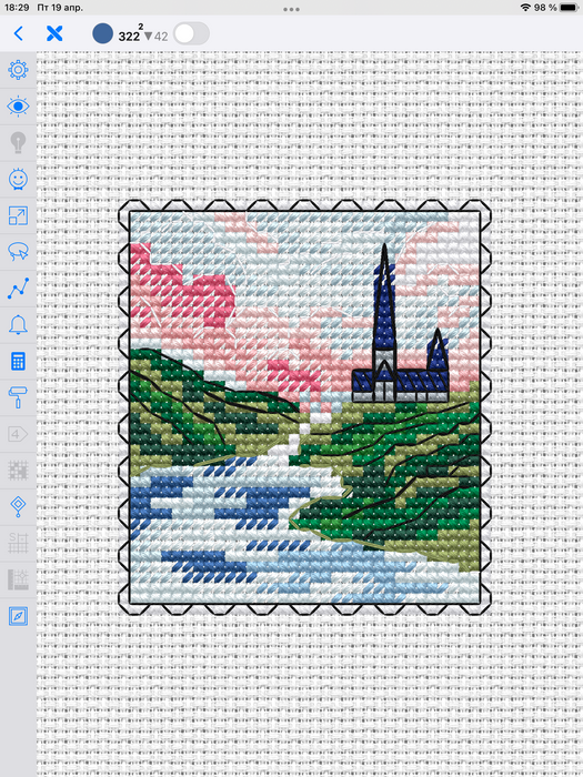 Stamp. Castle - PDF Cross Stitch Pattern