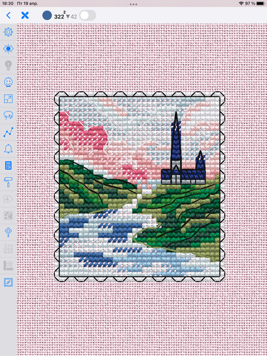 Stamp. Castle - PDF Cross Stitch Pattern