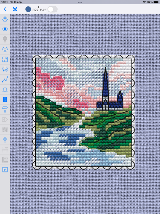 Stamp. Castle - PDF Cross Stitch Pattern