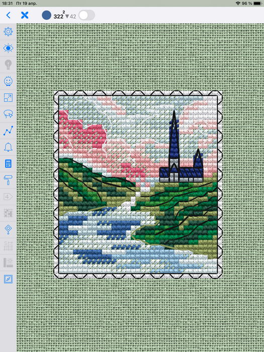 Stamp. Castle - PDF Cross Stitch Pattern