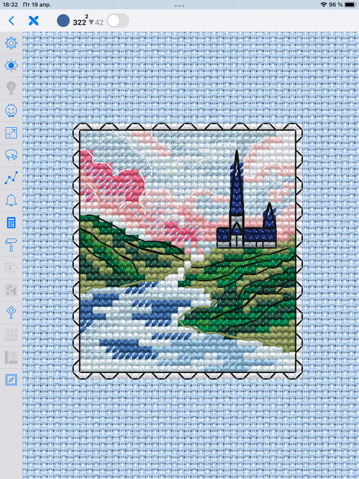 Stamp. Castle - PDF Cross Stitch Pattern