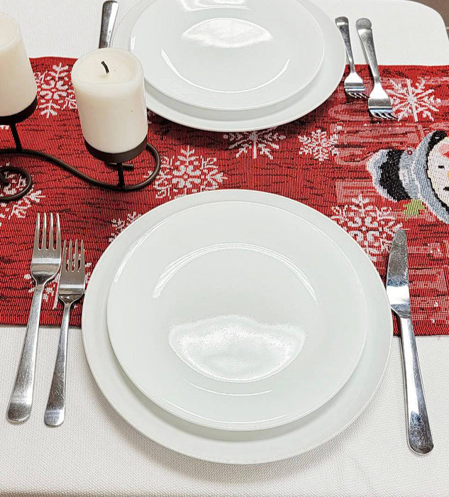 Snowman Christmas Red Table Runner F07M5-8F