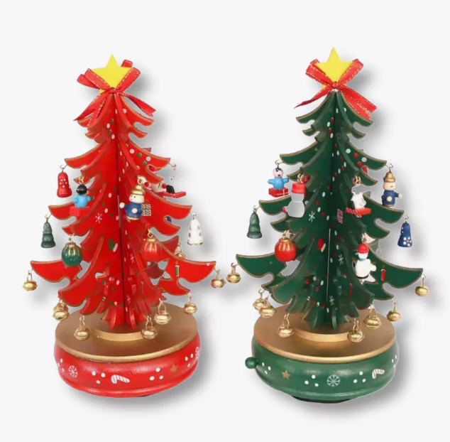 Wooden Christmas tree Wizardi F07M6-20 Green