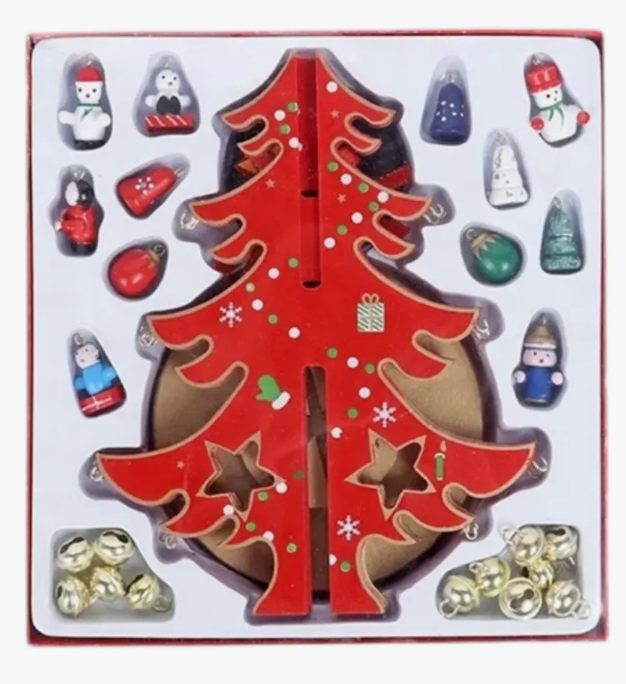 Red Wooden Christmas tree Wizardi F07M6-20 Red