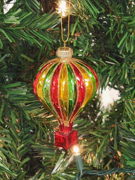 Multicolored Hot Air Balloon Glass Christmas ornament F07M7-33-LH76-23062