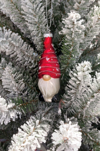 Christmas Glass Ornament - Red Gnome by Wizardi F07M3-4 HB-SY25194