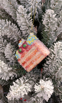 Christmas Glass Ornament - Cake Slice by Wizardi F07M3-6 HB-SY25040