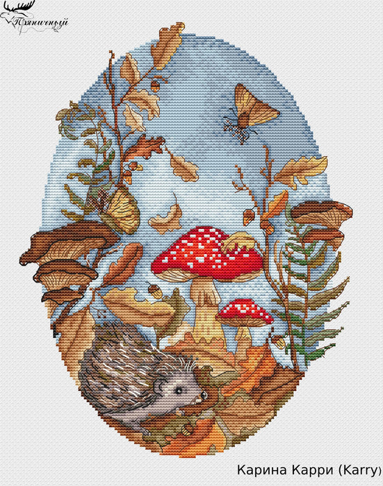 The seasons. Hedgehog - PDF Cross Stitch Pattern