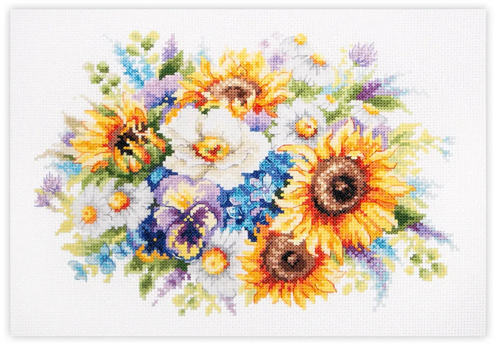 Bouquet with Sunflowers 210-312 Counted Cross-Stitch Kit