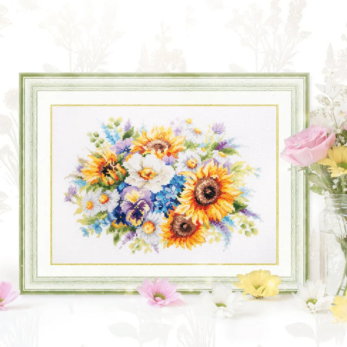 Bouquet with Sunflowers 210-312 Counted Cross-Stitch Kit