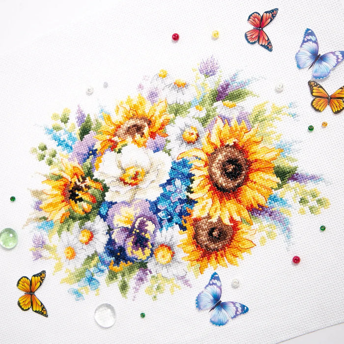 Bouquet with Sunflowers 210-312 Counted Cross-Stitch Kit