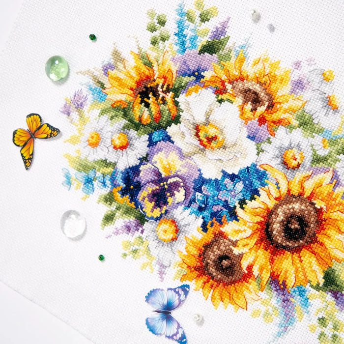 Bouquet with Sunflowers 210-312 Counted Cross-Stitch Kit