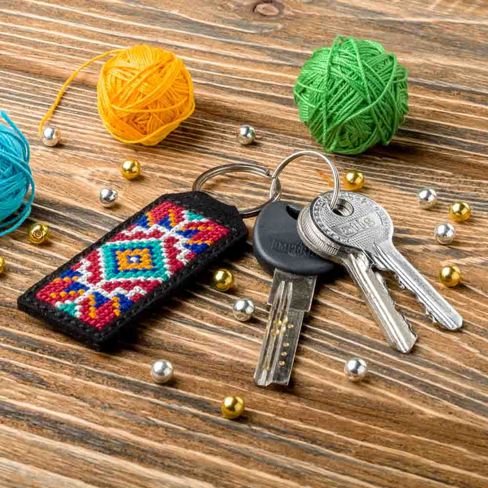 Ornament Key Chain Cross-stitch kit on artificial leather FLHL-021